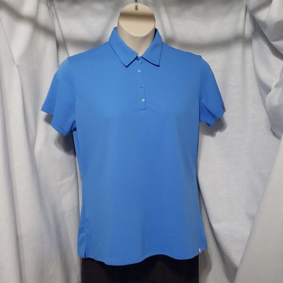Lady Hagen. NWT. Blue, 4 Button Shirt; Short Sleeve; Point Collar. SZ XL - Picture 1 of 15